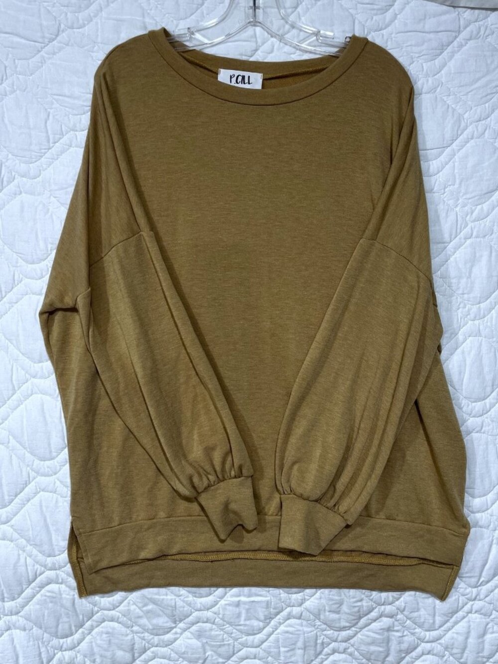 P.CILL Long Sleeve Top - Tan Shade – Crew Neck Sweater – Size Medium